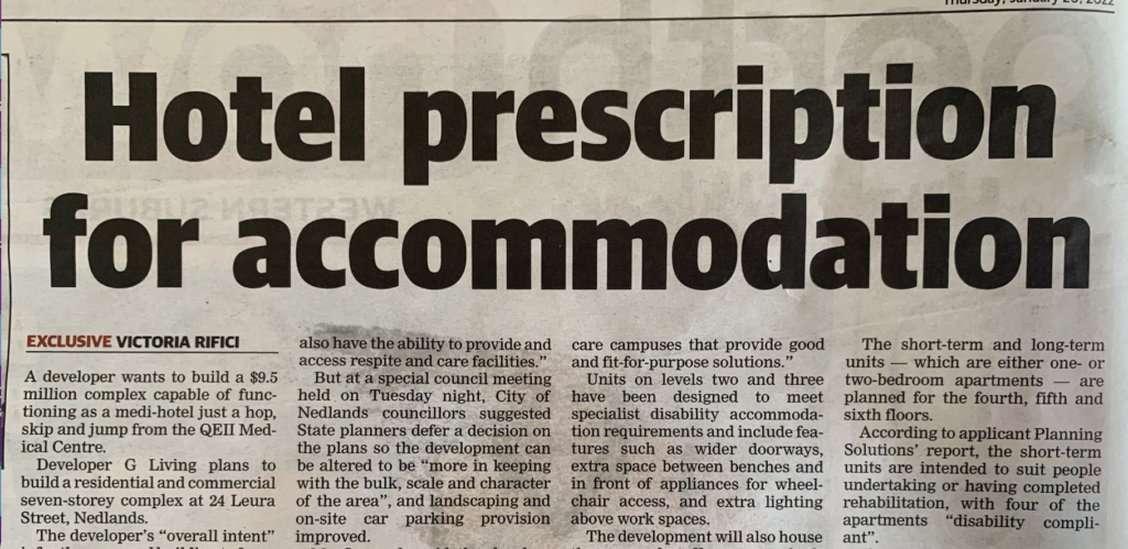 Medi-hotel proposed for Nedlands